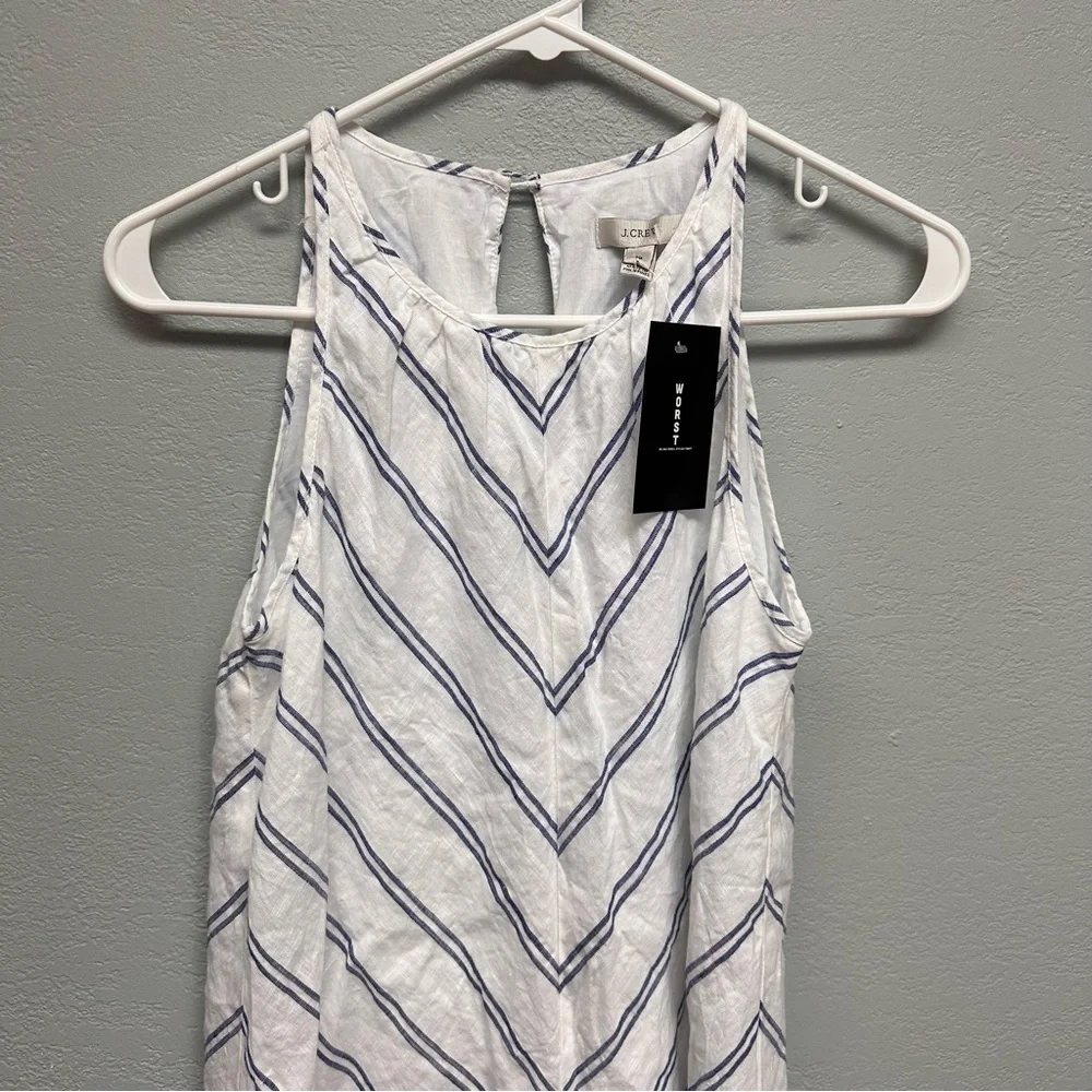 JCrew 00 Linen Chevron Print Maxi Dress - Picture 3 of 7